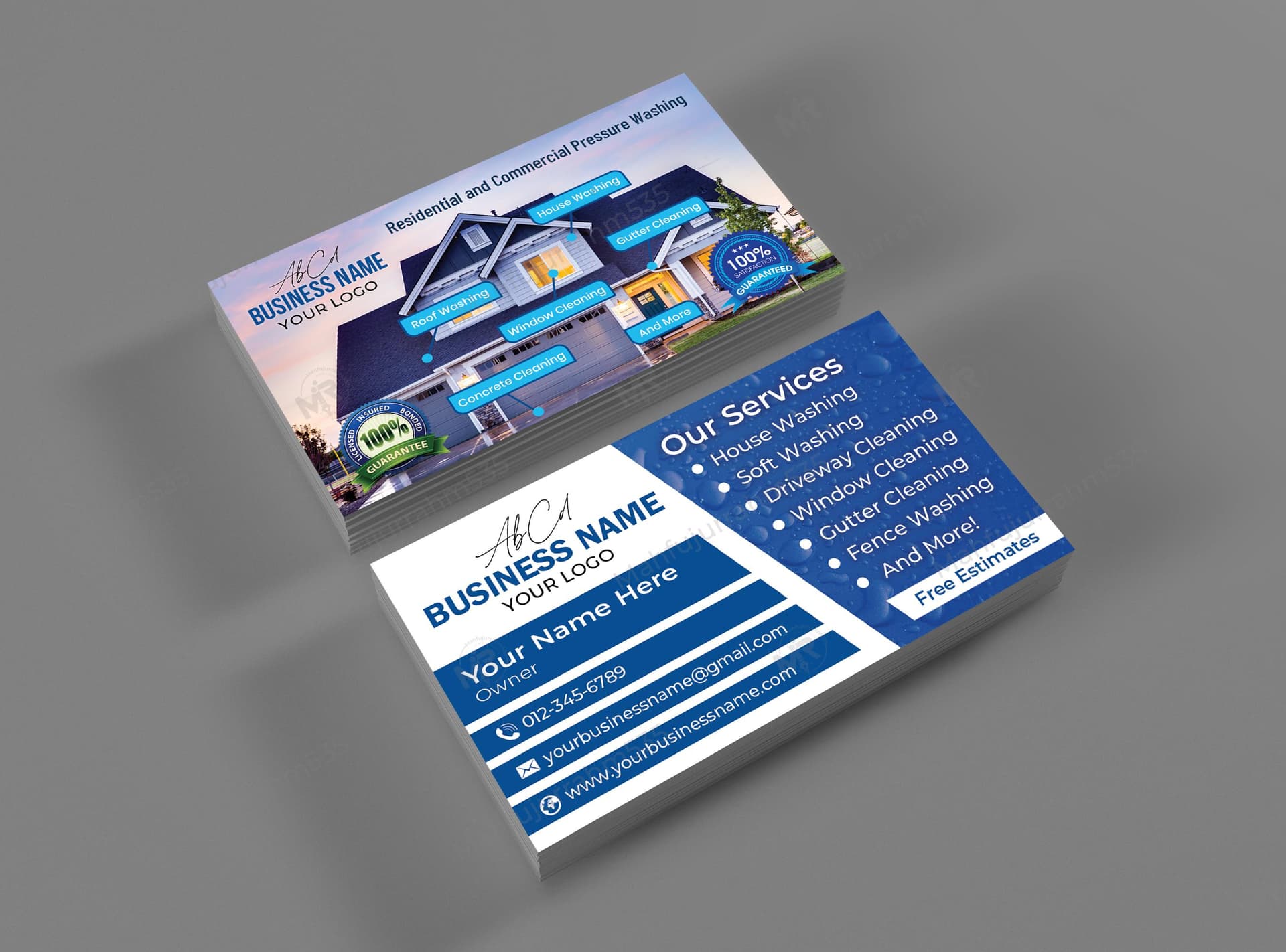 Pressure and Soft Washing Services Business Card Design Pressure and Soft Washing Services Business Card Design.jpg