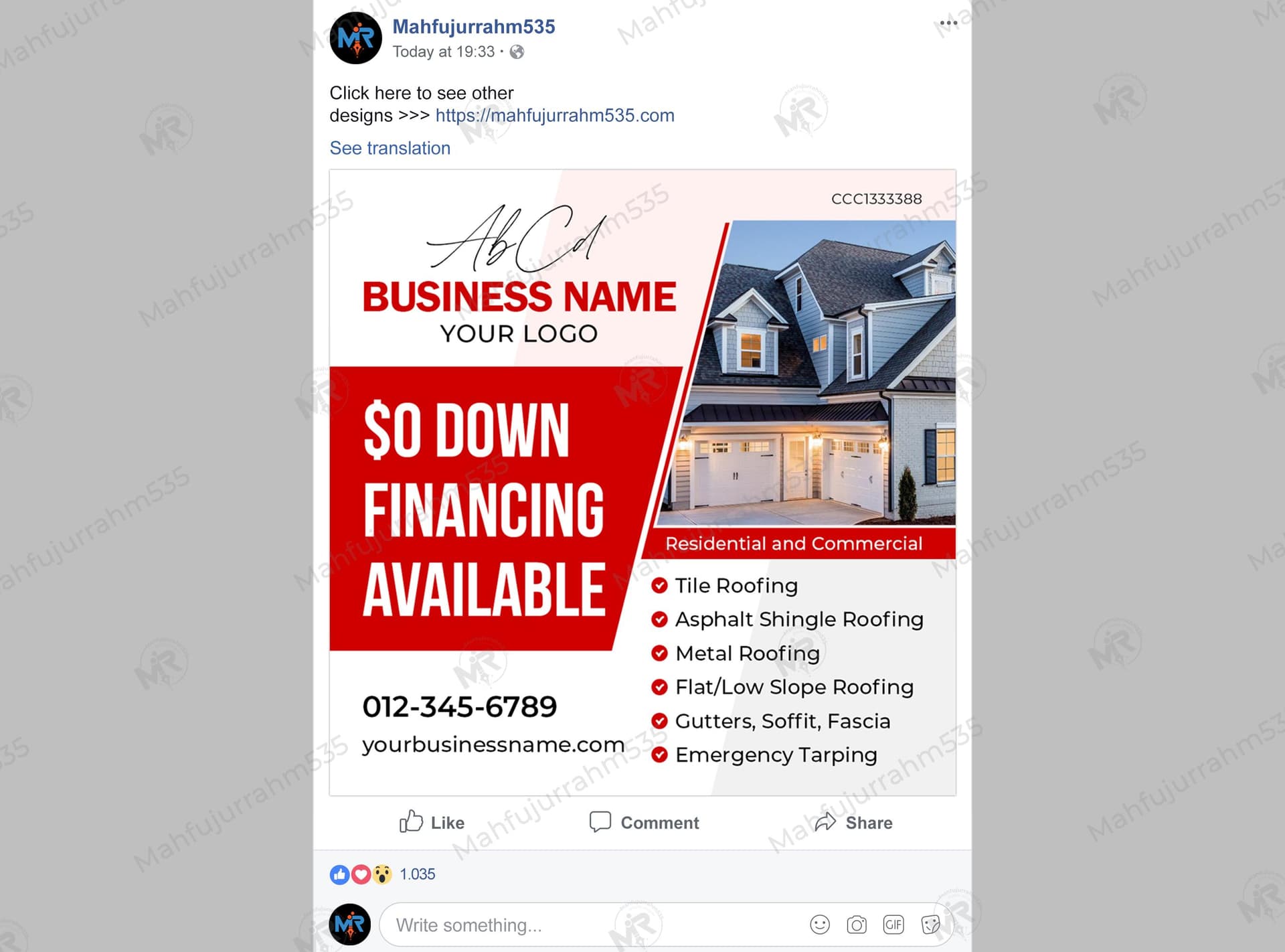 Roofing and Construction Services Social Media Post Design Roofing and Construction Services Social Media Post Design 2.jpg