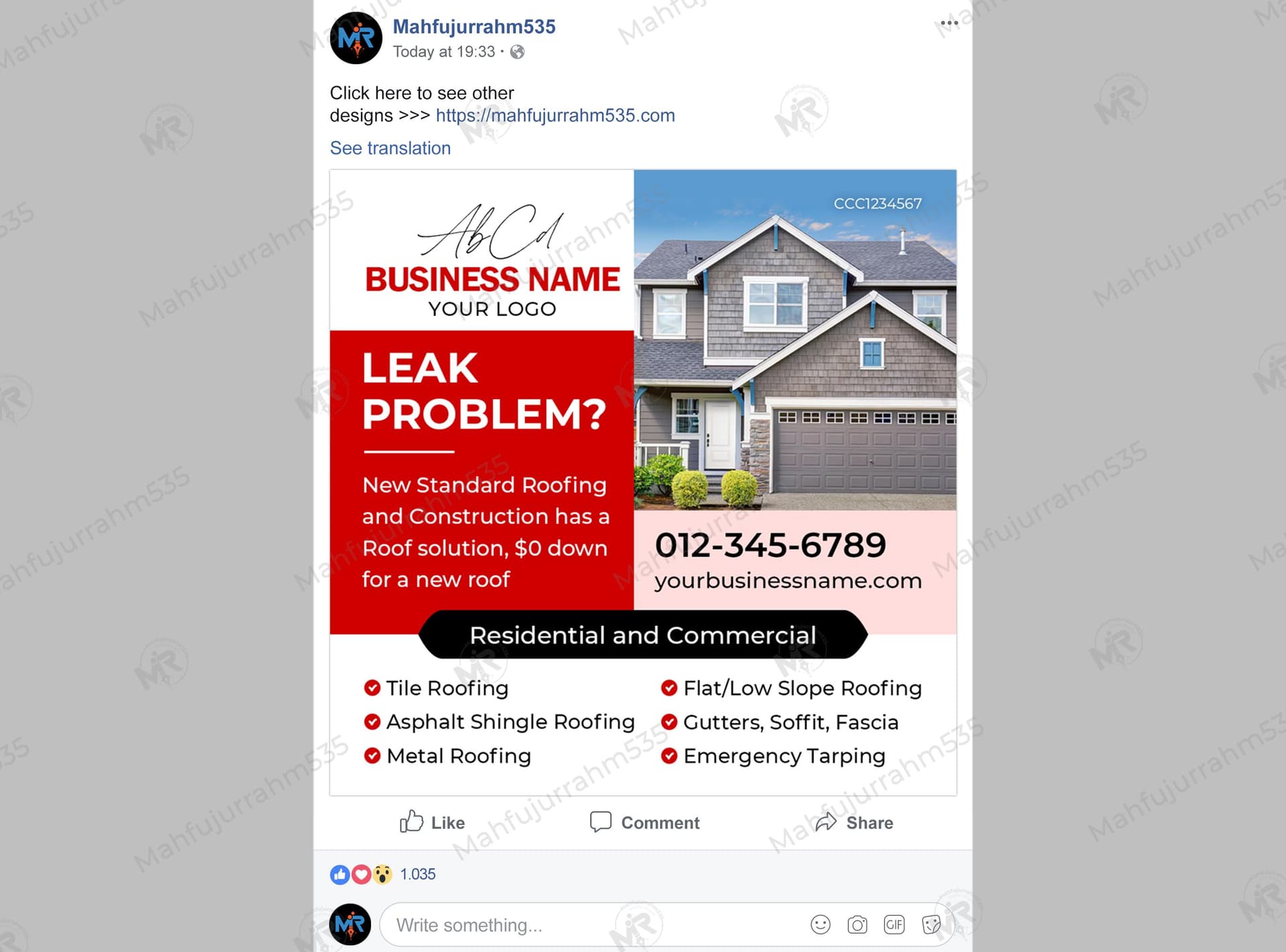 Roofing and Construction Services Social Media Post Design Roofing and Construction Services Social Media Post Design.jpg