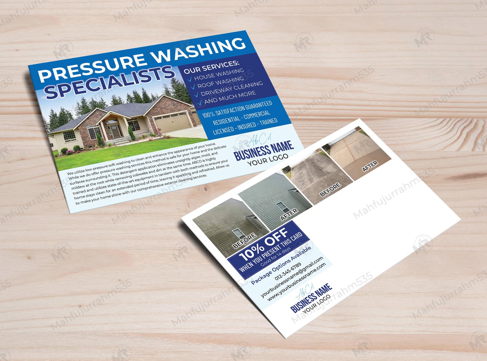 Pressure and Soft Washing Specialists Postcard Design Pressure and Soft Washing Specialists Postcard Design.jpg