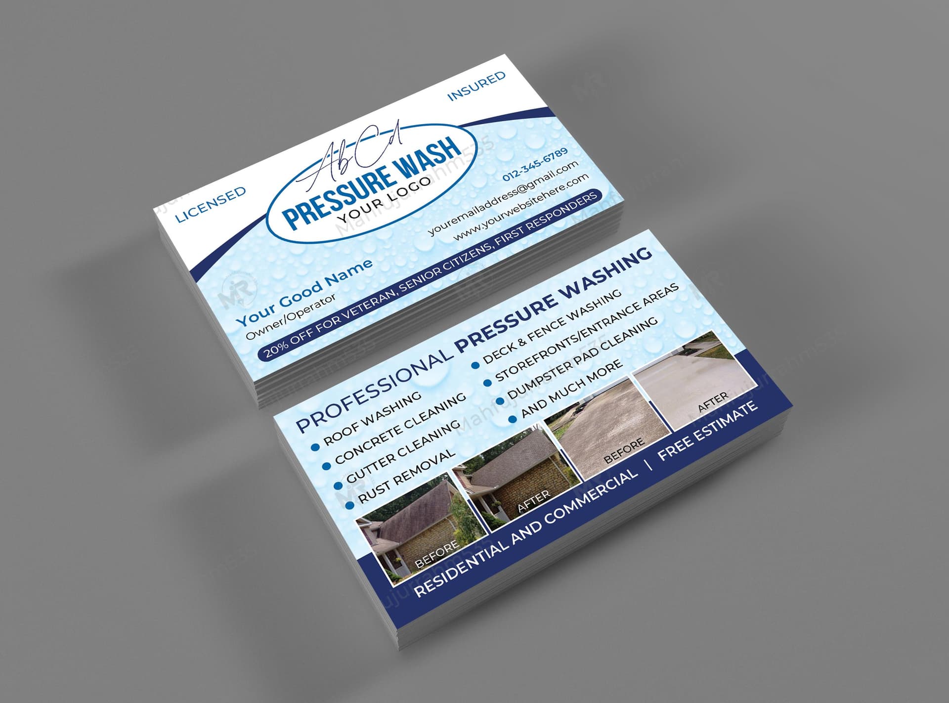 Pressure and Soft Washing Services Business Card Design Pressure and Soft Washing Services Business Card Design.jpg