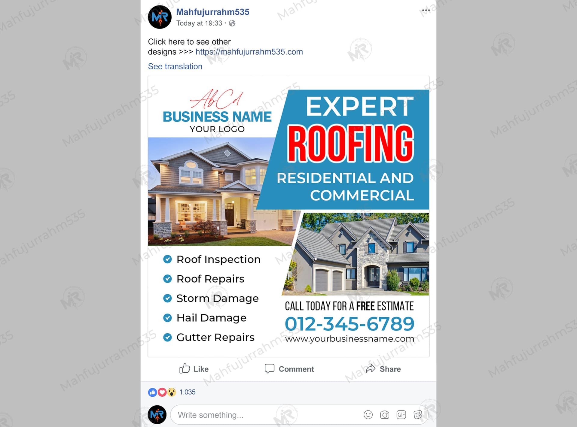Expert Roofing Services Social Media Post Design Expert Roofing and Construction Services Social Media Post Design.jpg