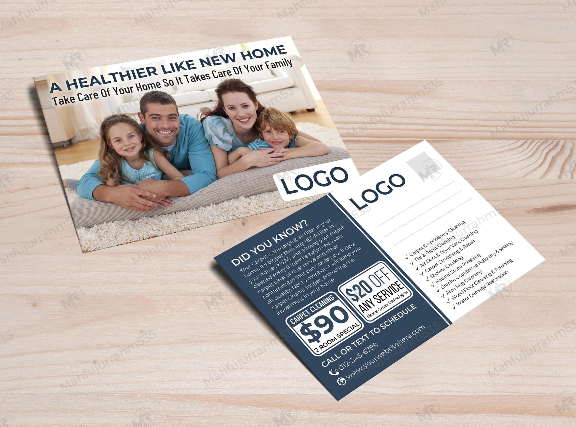 Carpet Cleaning and Home Cleaning Services Postcard Design Carpet Cleaning and Home Cleaning Services Postcard Design.jpg