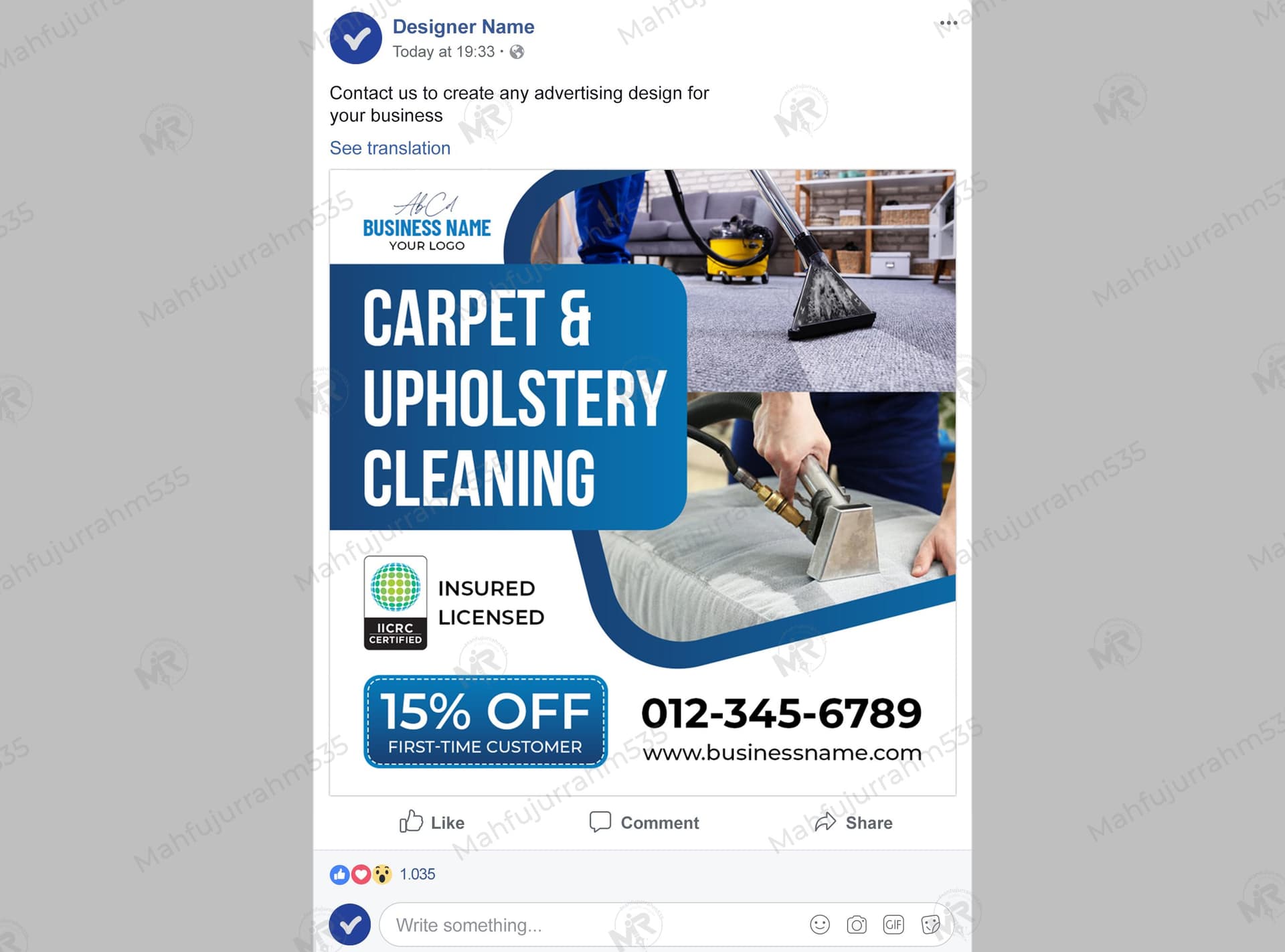 Carpet and Upholstery Cleaning Social Media Post Design Carpet and Upholstery Cleaning Social Media Post Design.jpg