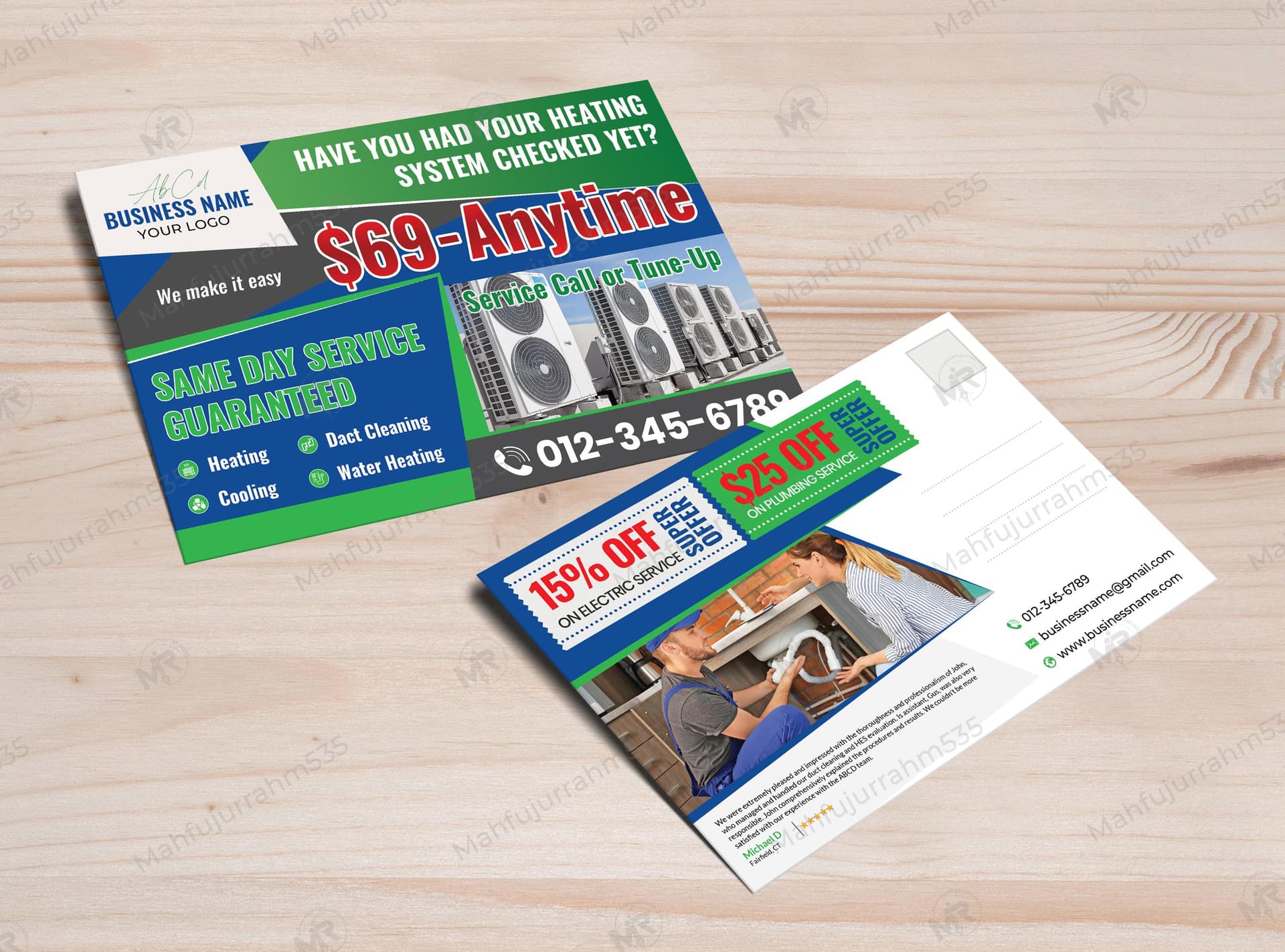HVAC and Plumbing Services Postcard Design HVAC and Plumbing Services Postcard Design 2.jpg