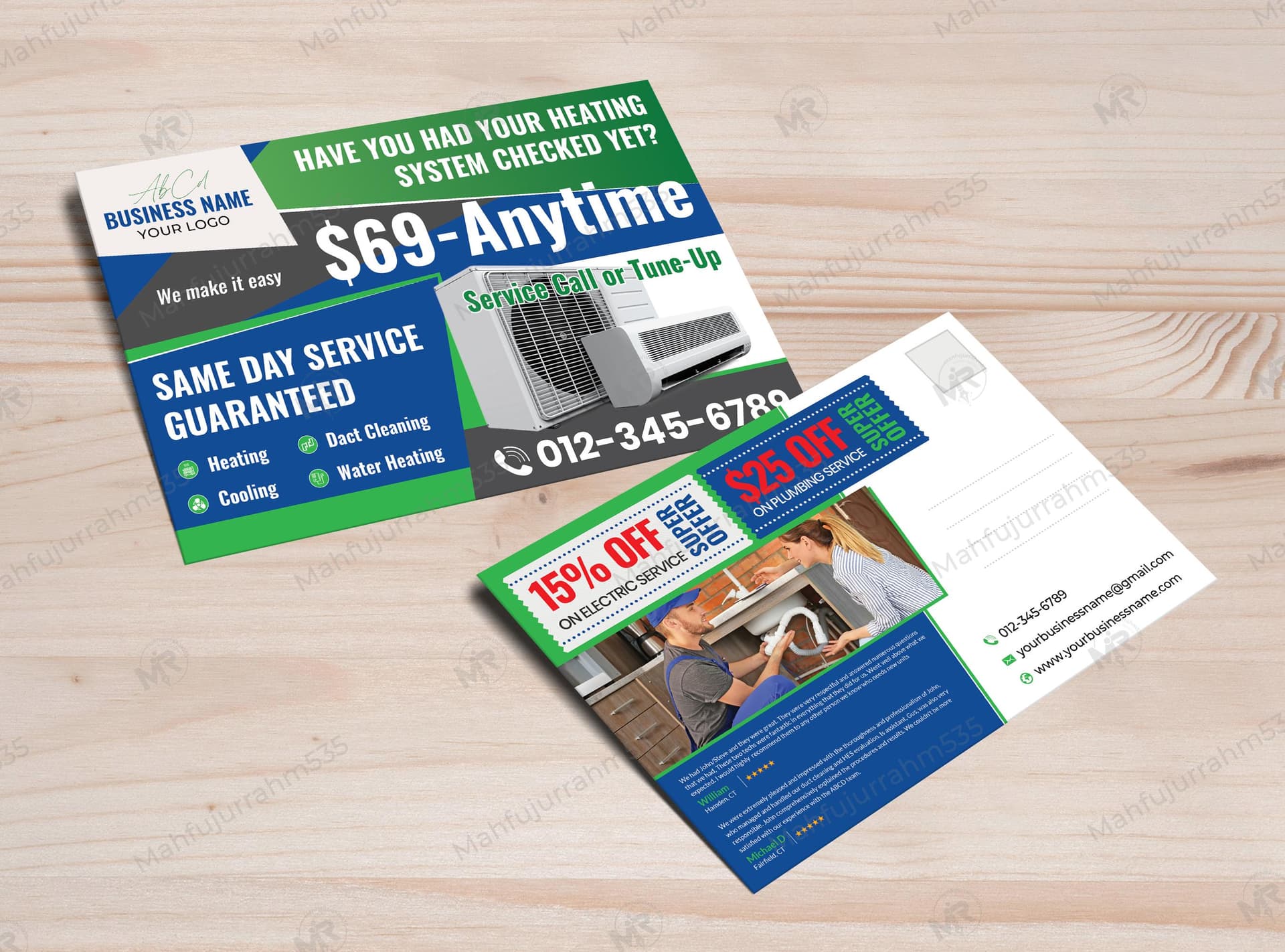 HVAC and Plumbing Services Postcard Design HVAC and Plumbing Services Postcard Design 3.jpg