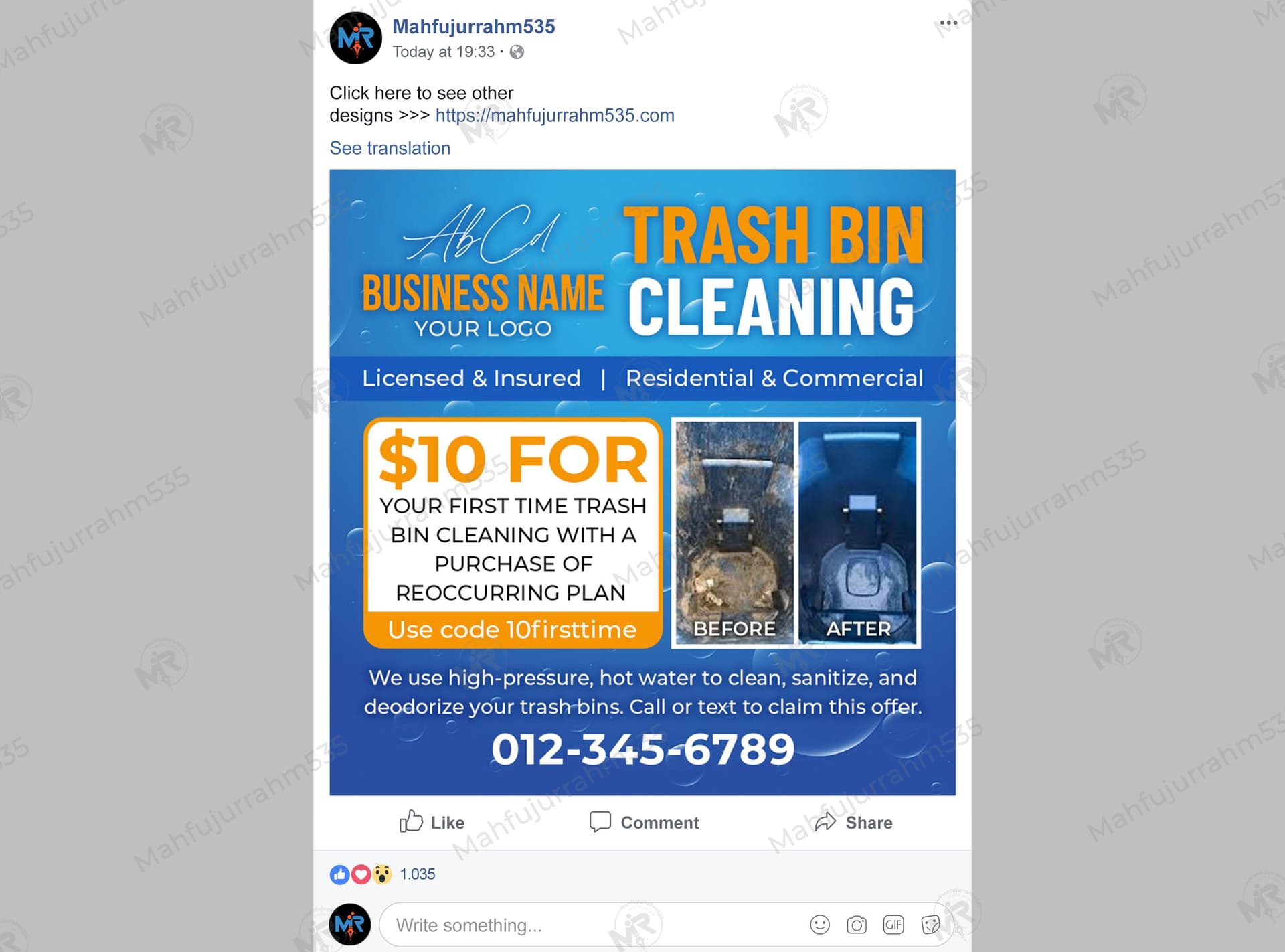 Trash Bin Cleaning Services Social Media Post Design Trash Bin Cleaning Services Social Media Post Design.jpg