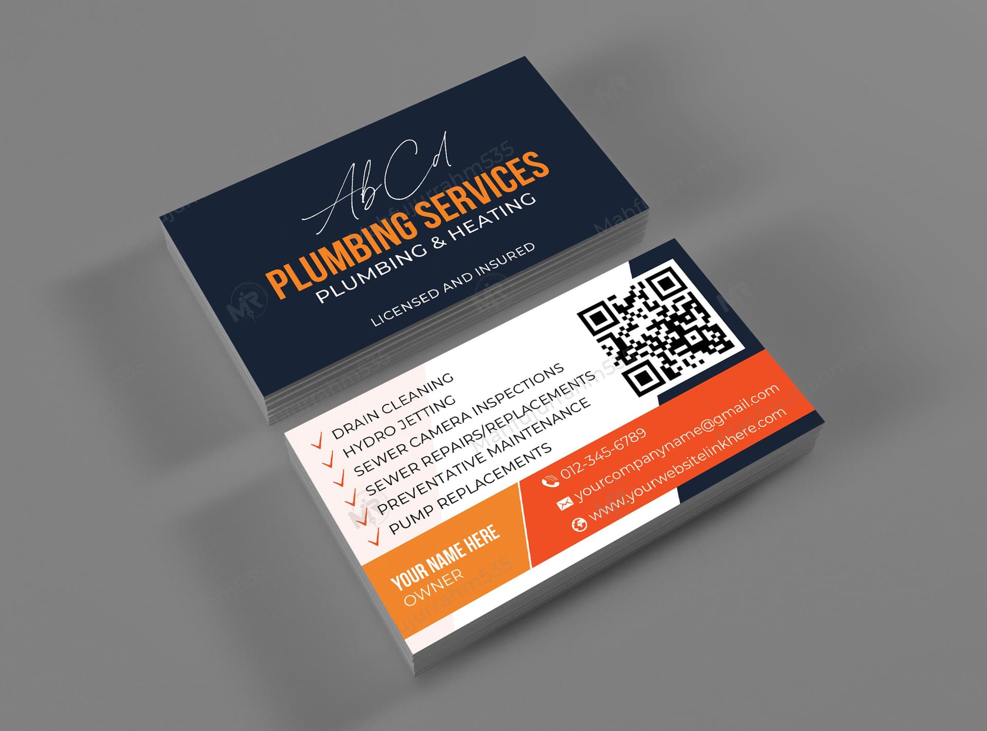 Plumbing and Heating Services Business Card Design Plumbing and Heating Services Business Card Design.jpg