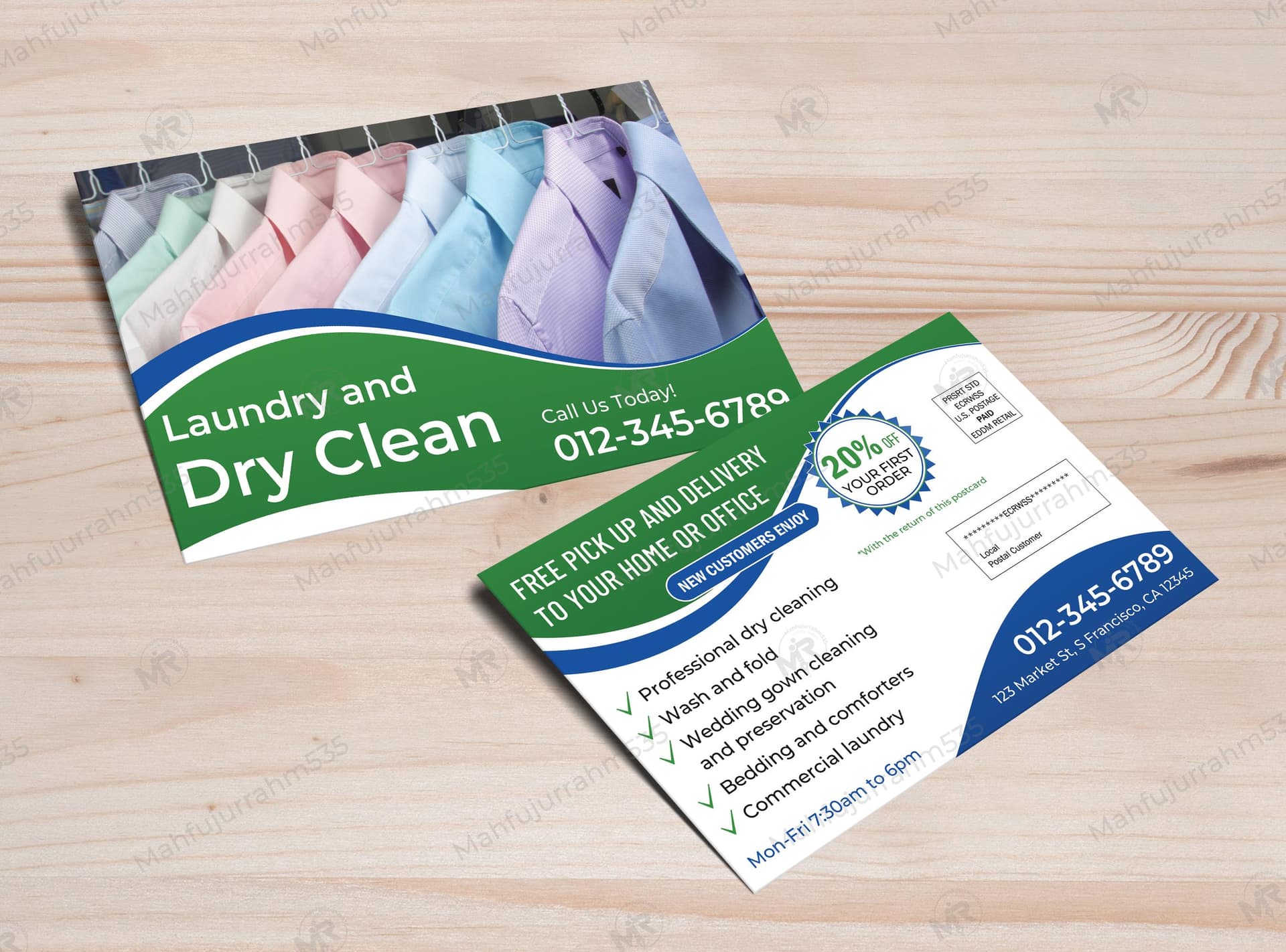 Laundry and Dry Cleaning Postcard Design Laundry and Dry Cleaning Postcard Design.jpg