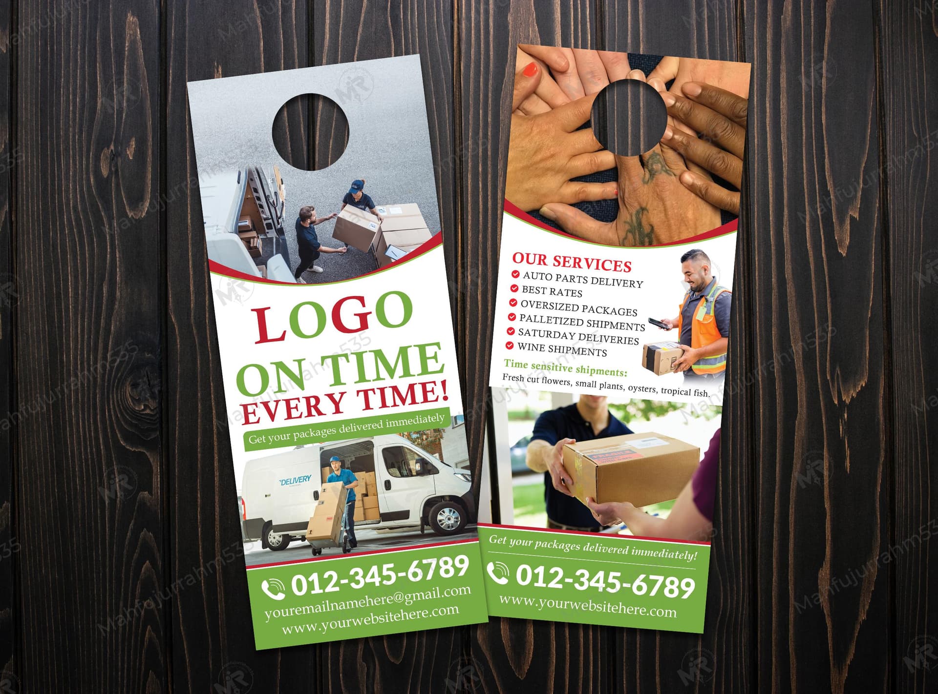 Delivery Service Door Hanger Design Template - On Time, Every Time Delivery Service Door Hanger Design Template - On Time, Every Time.jpg