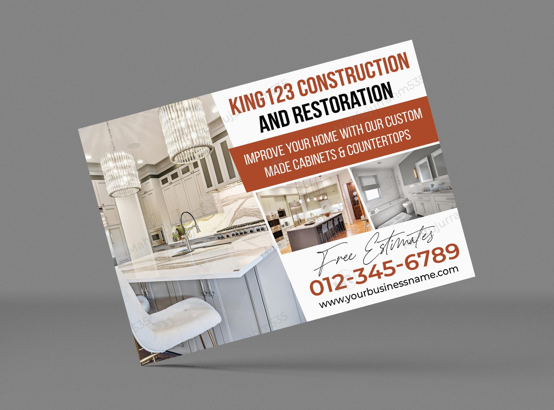 Construction and Restoration Postcard Design Template: Custom Cabinets and Countertops Construction and Restoration Postcard Design Custom Cabinets and Countertops.jpg