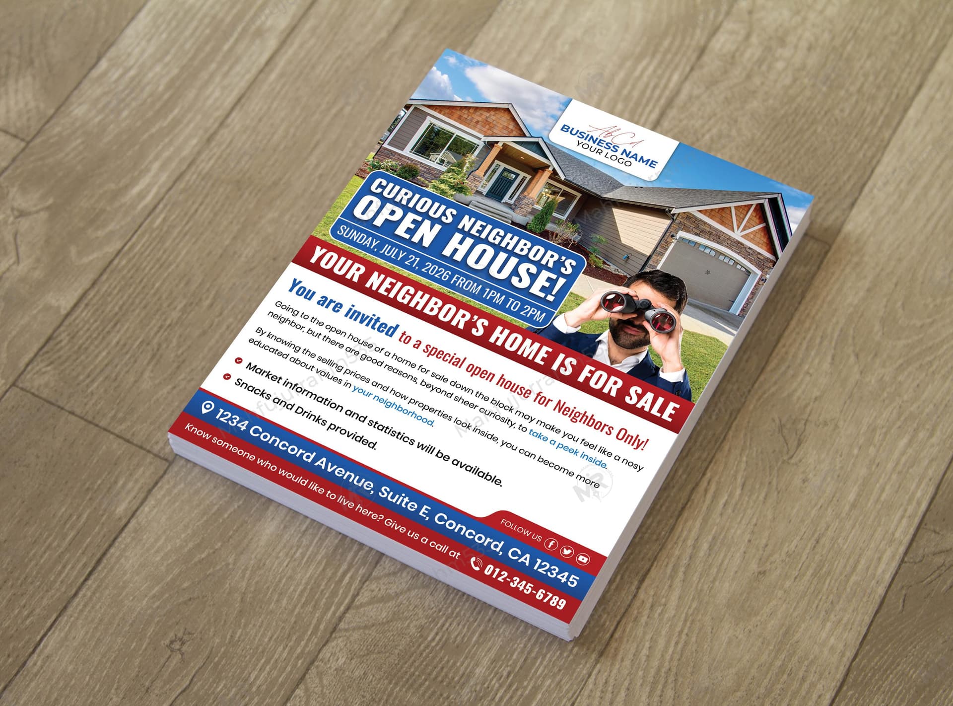 Real Estate Open House Flyer Design - Curious Neighbor Invitation Template Real Estate Open House Flyer Design - Curious Neighbor Invitation Template 1.jpg