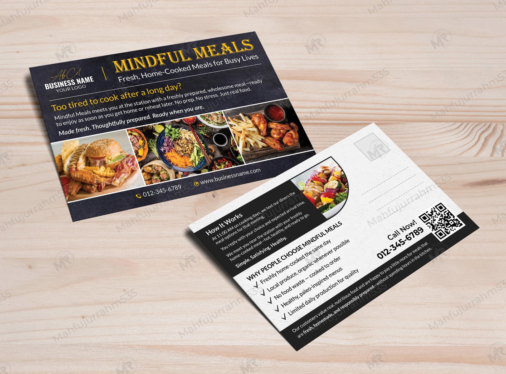 Restaurant Postcard Design: Professional Meal Prep and Food Delivery Marketing Template Restaurant Postcard Design Professional Meal Prep & Food Delivery Marketing Template 1.jpg