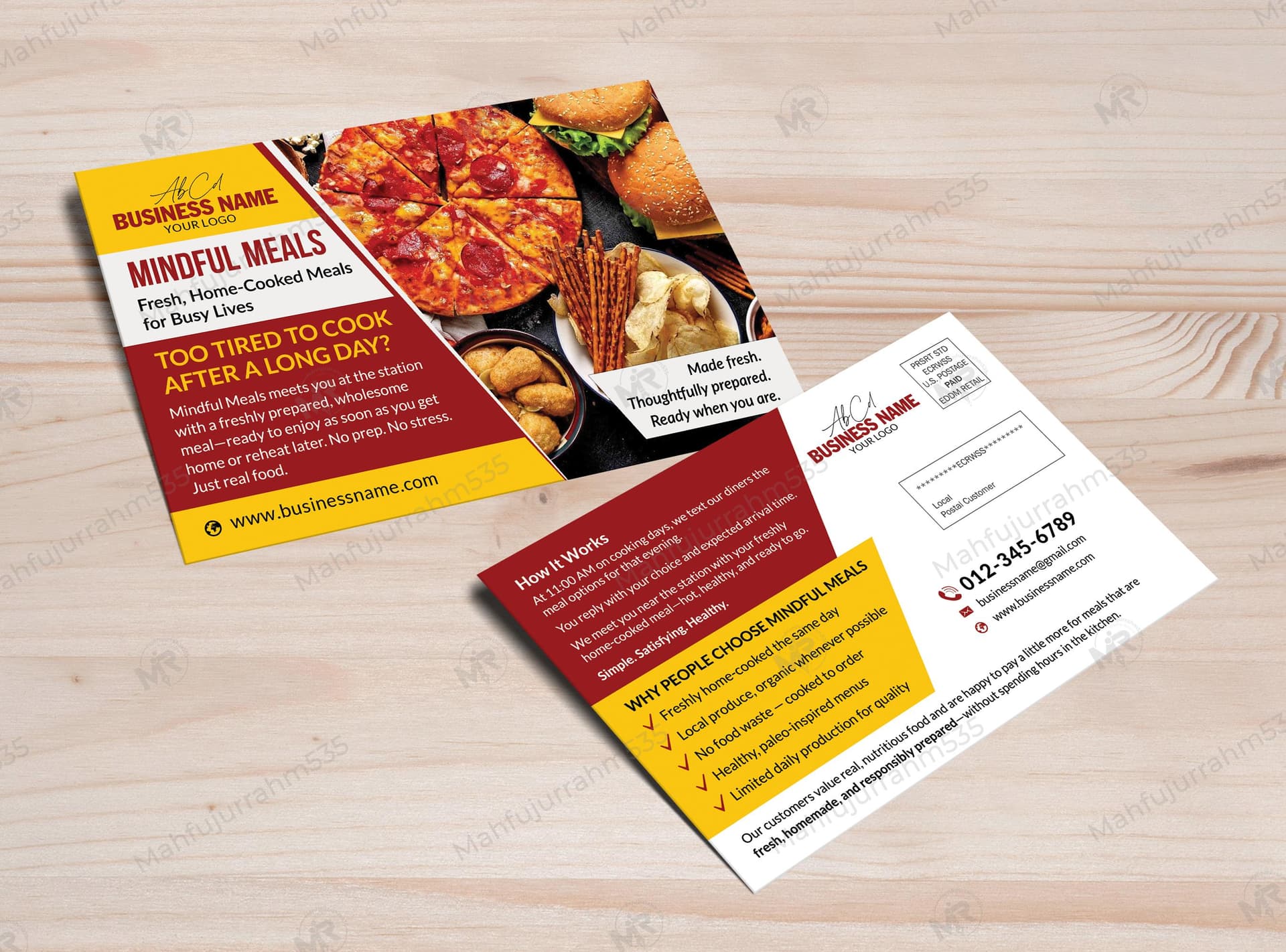 Restaurant Postcard Design: Premium Marketing Template for Meal Prep and Delivery Services Restaurant Postcard Design Premium Marketing Template for Meal Prep & Delivery Services 2.jpg