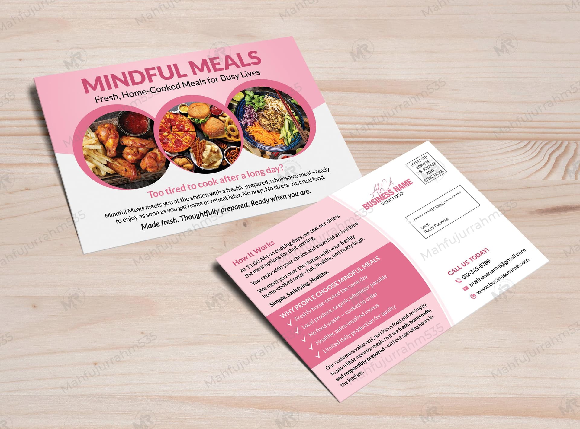 Restaurant Postcard Design - Professional Mindful Meals Marketing Template for Delivery Services Restaurant Postcard Design Professional Mindful Meals Marketing Template for Delivery Services 3.jpg