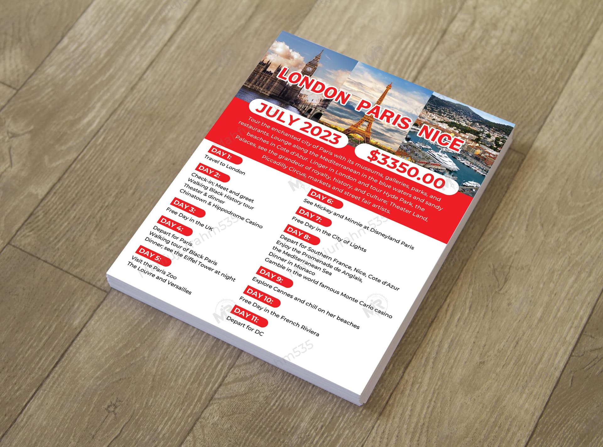 Travel Agency Flyer Design for 11-Day London, Paris, and Nice European Tour Travel Agency Flyer Design for 11-Day London, Paris, and Nice European Tour.jpg