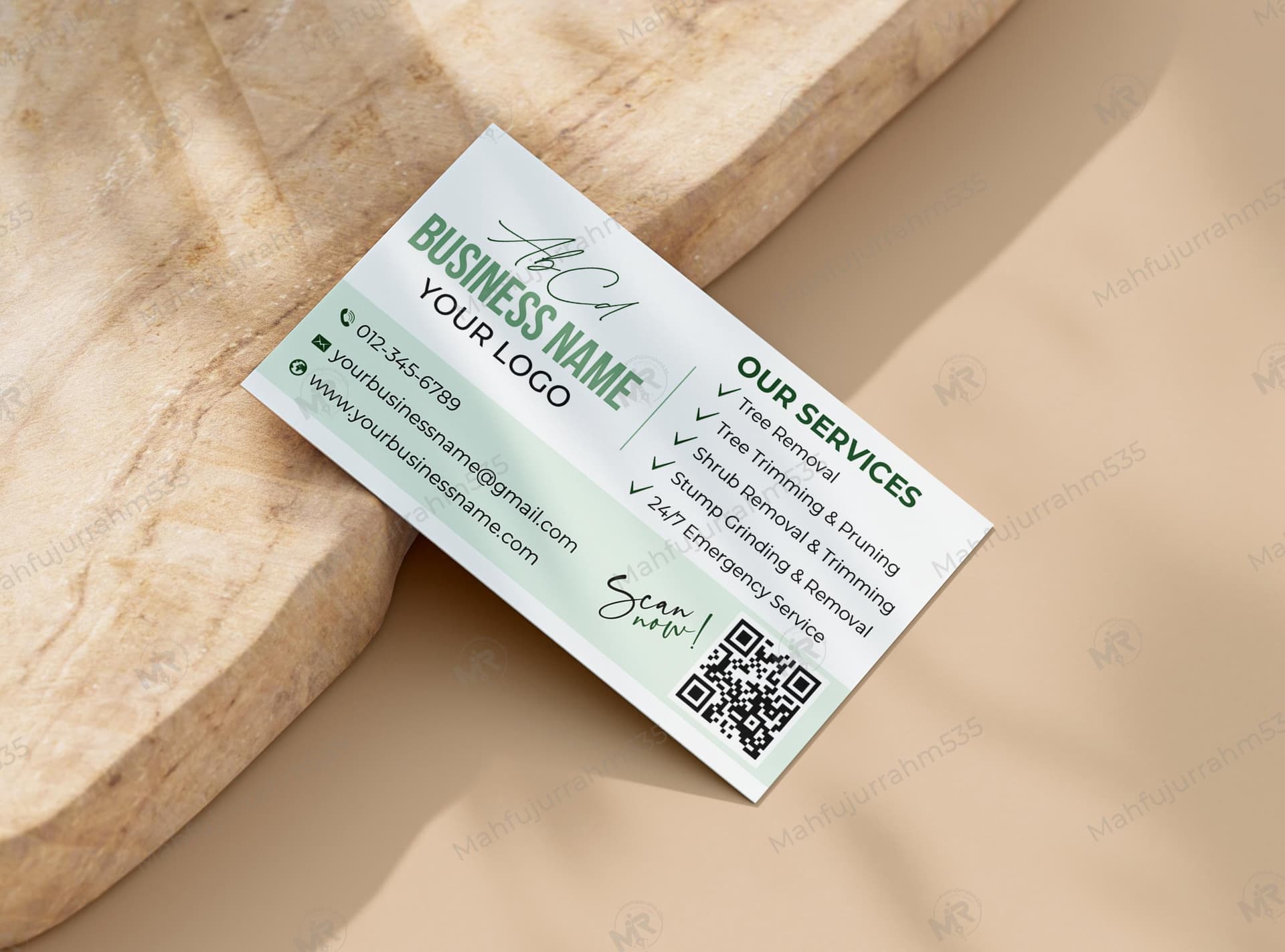 Tree Services Business Card Design - Professional Arborist Branding Template Tree Services Business Card Design - Professional Arborist Branding Template.jpg