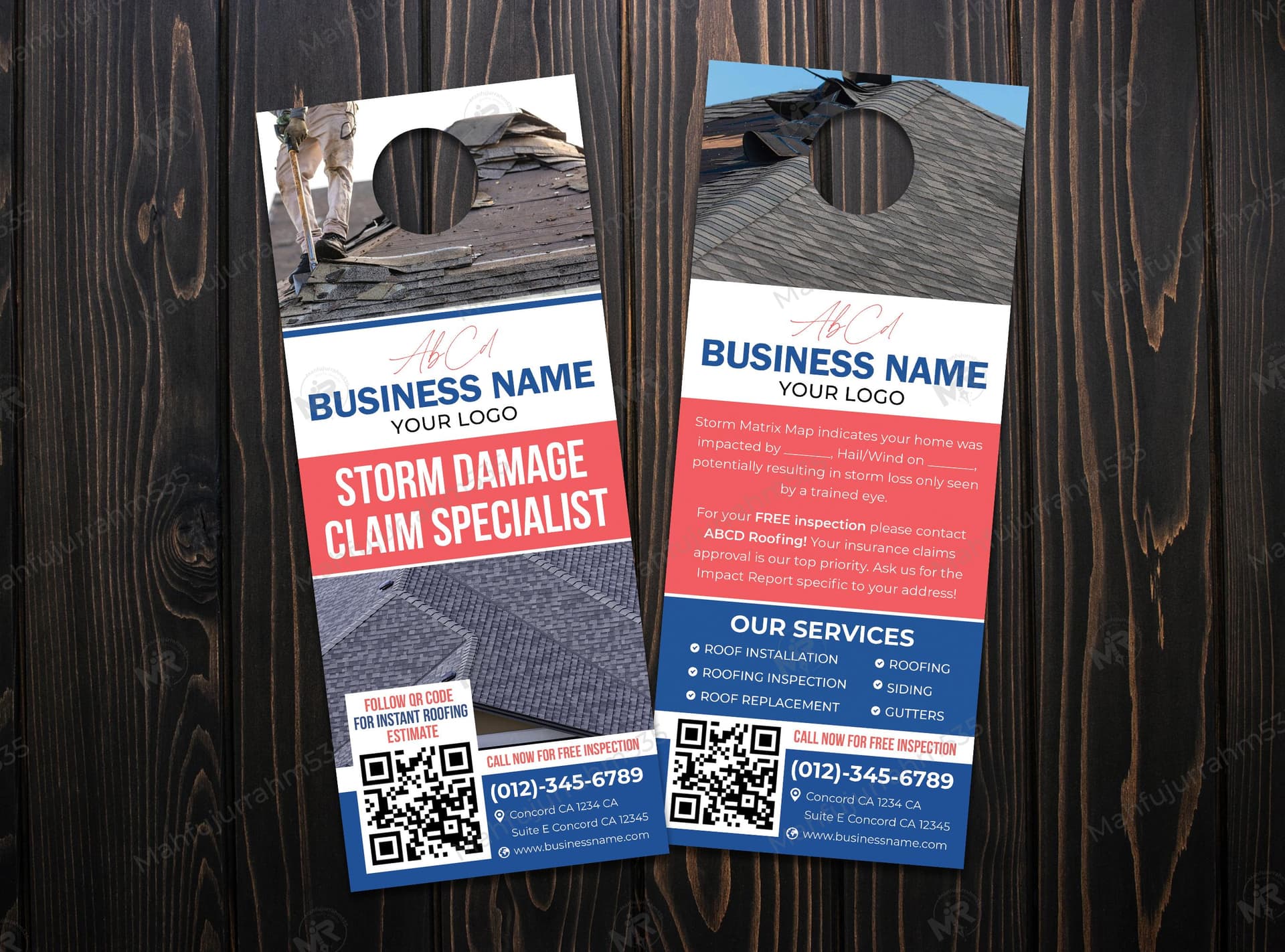 Storm Damage Claim Specialist Door Hanger Design - Professional Roofing Marketing Template Storm Damage Claim Specialist Door Hanger Design - Professional Roofing Marketing Template..jpg