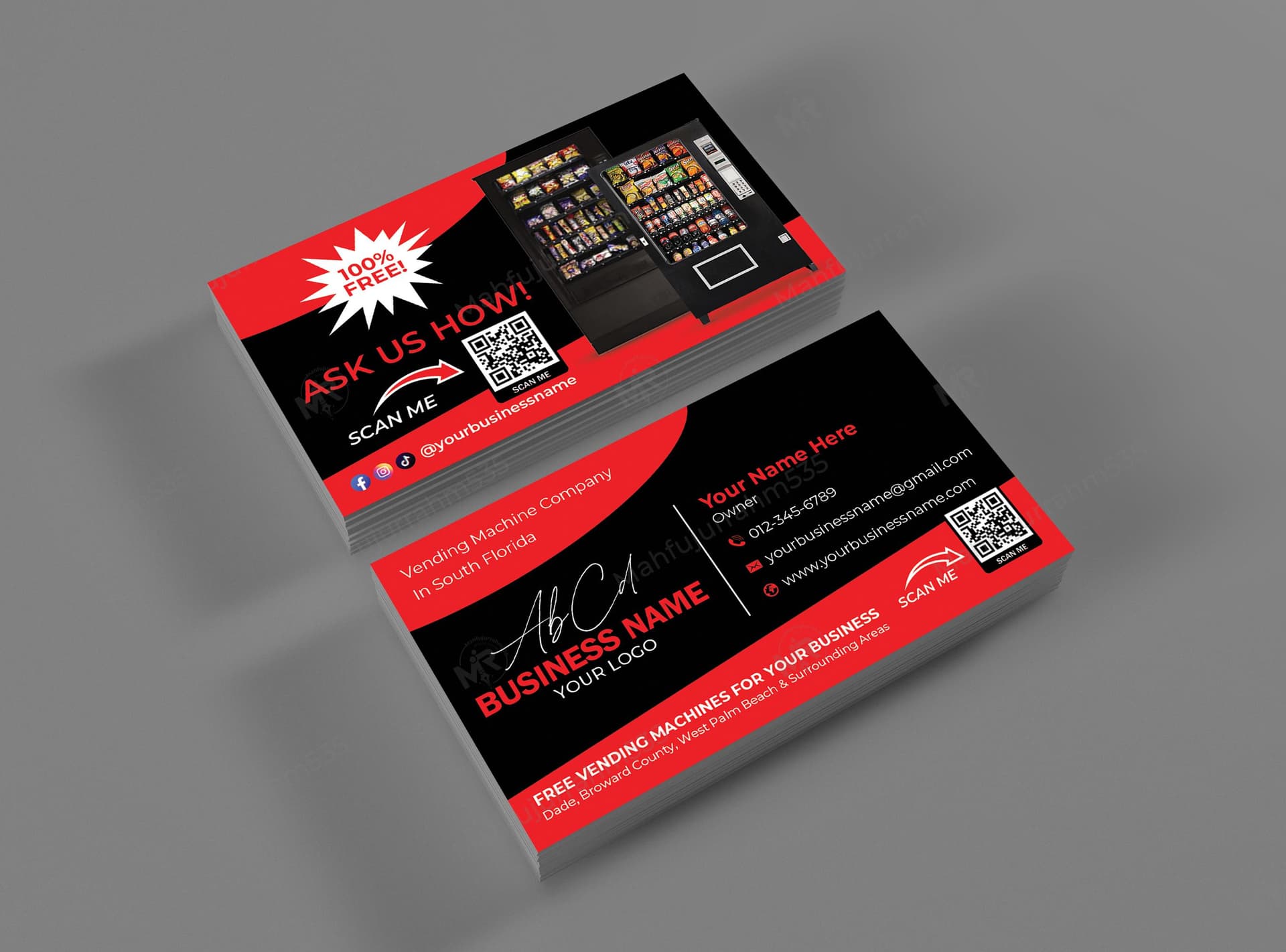 Vending Machine Services Professional Business Card Design Template Vending Machine Services Professional Business Card Design Template.jpg