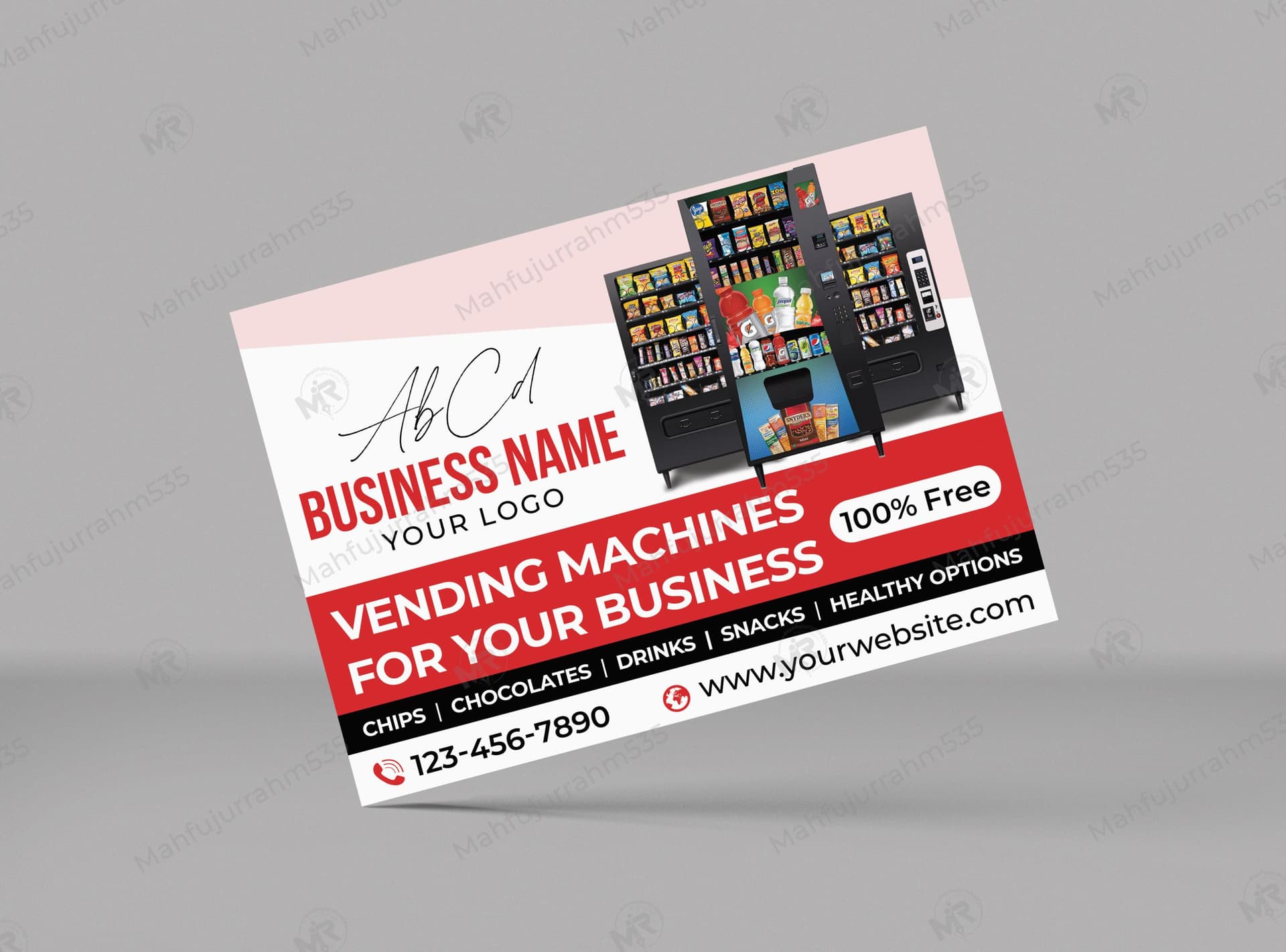 Vending Machine Service Postcard Design Template Vending Machine Service Postcard Design Template.jpg