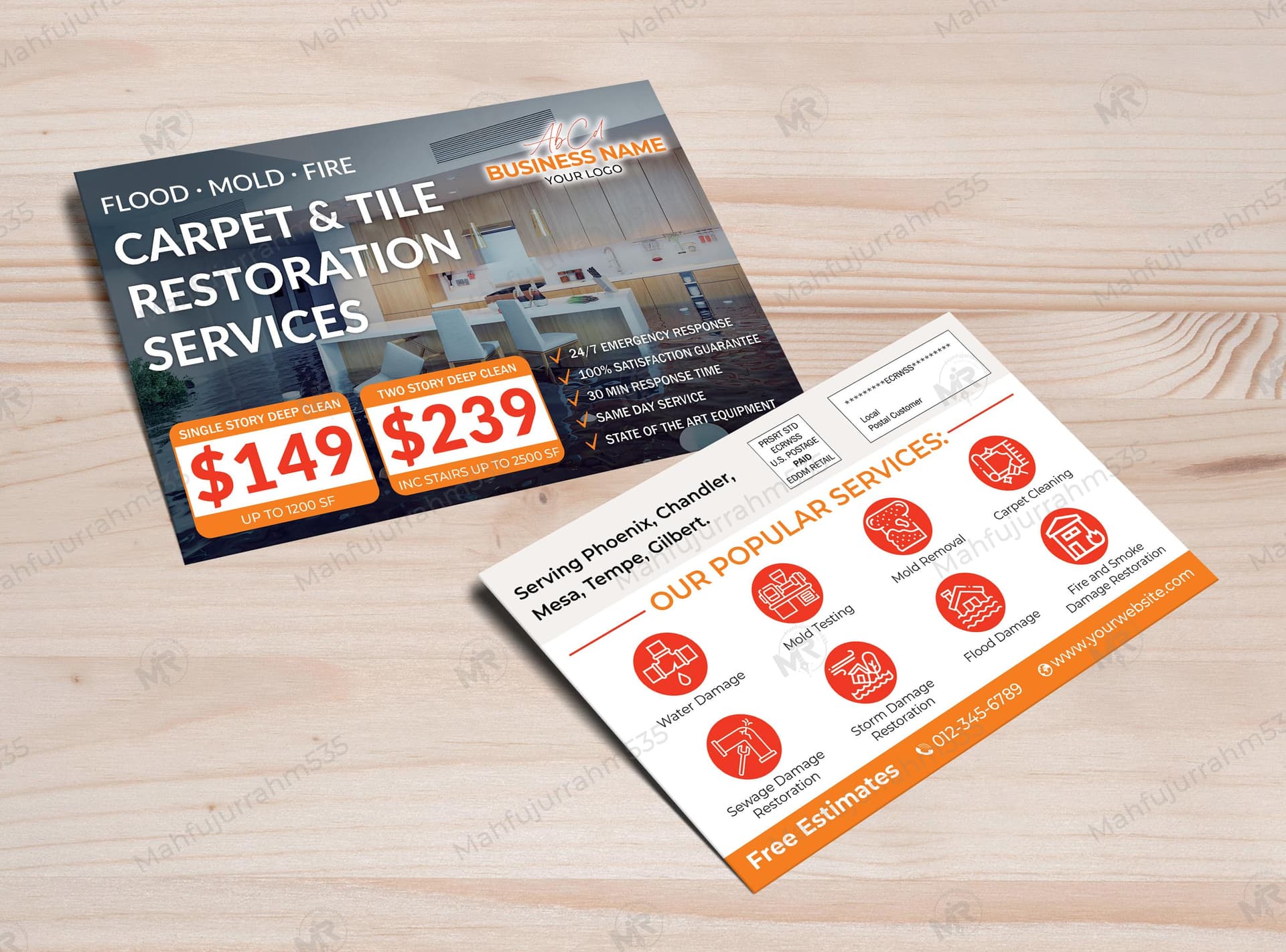 Carpet and Tile Restoration Services Postcard Design Template Carpet and Tile Restoration Services Postcard Design Template.jpg