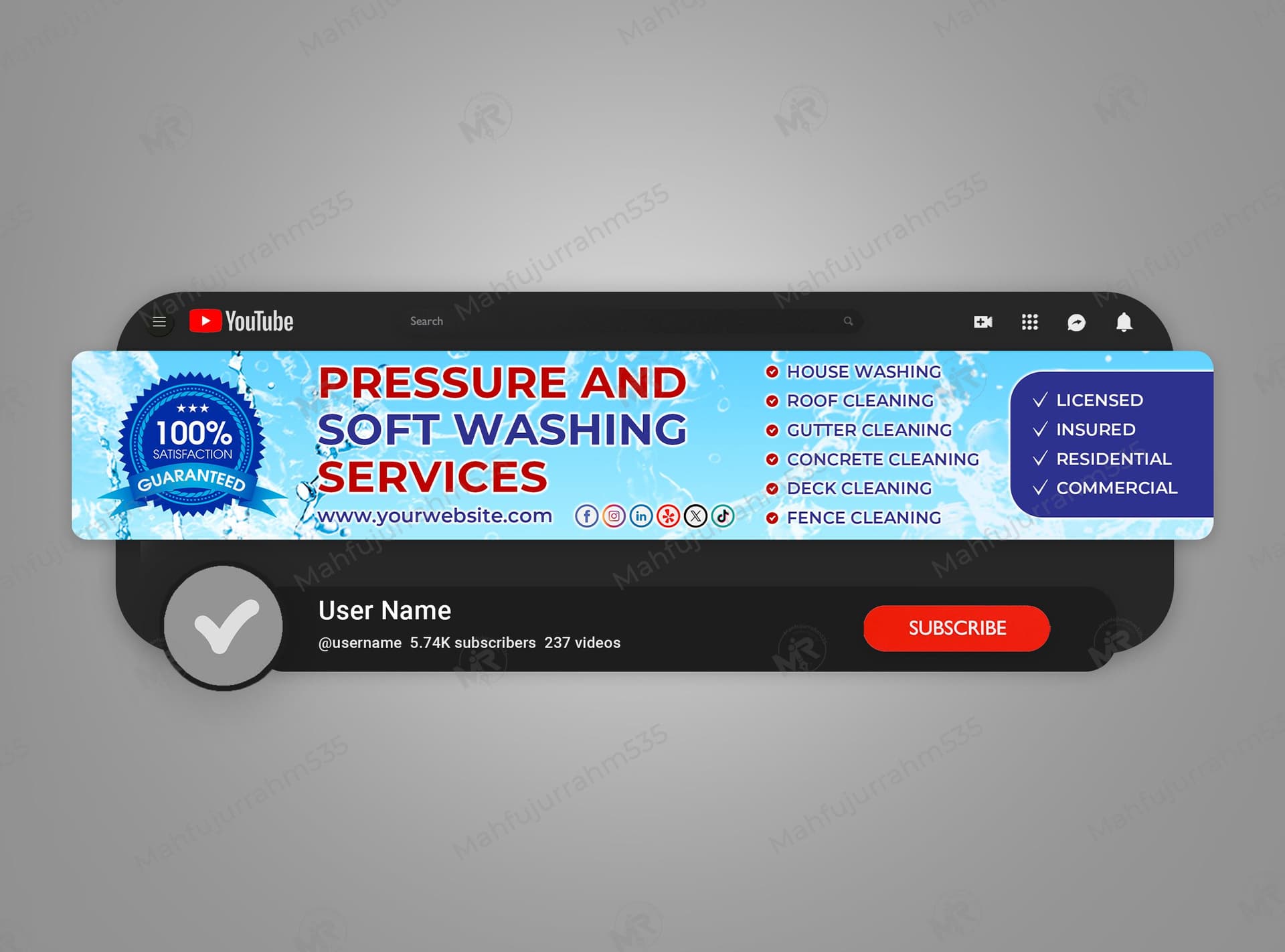 Pressure and Soft Washing Services YouTube Banner Design Template for Cleaning Experts Pressure and Soft Washing Services YouTube Banner Design Template for Cleaning Experts.jpg