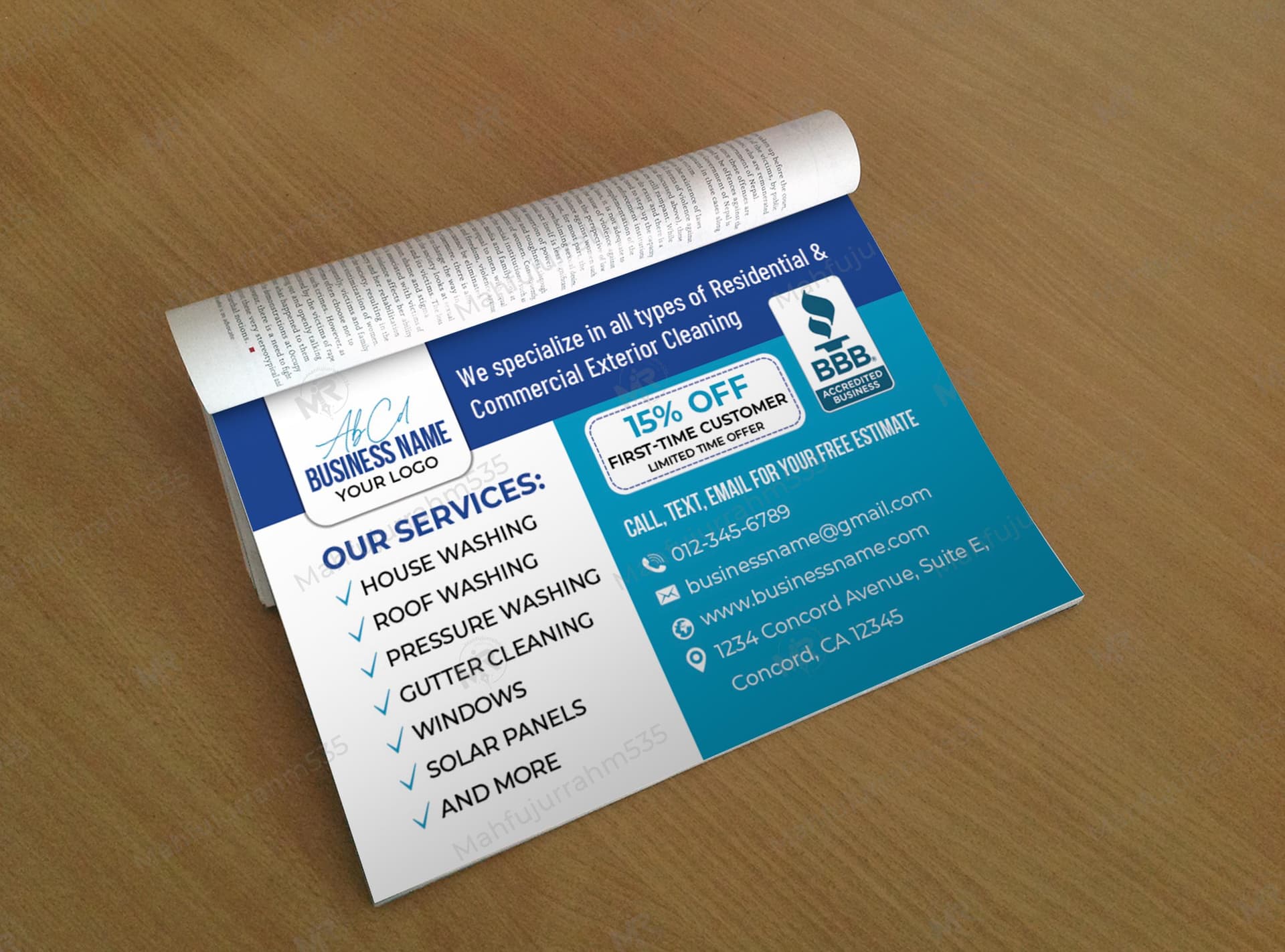 Exterior Cleaning Services Magazine Ad Design Template for Residential and Commercial Businesses. Exterior Cleaning Services Magazine Ad Design Template for Residential and Commercial Businesses..jpg