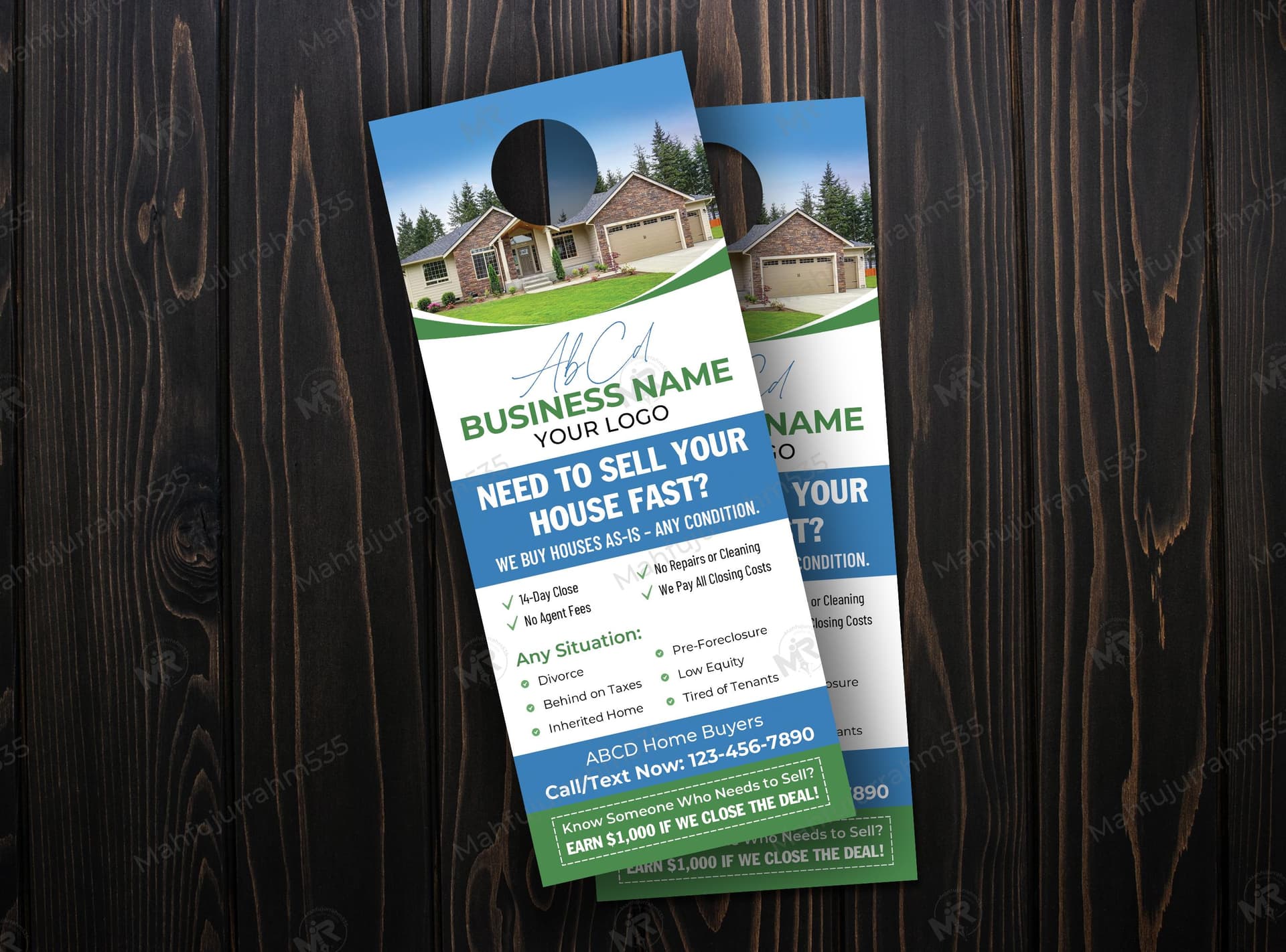Real Estate We Buy Houses Fast Door Hanger Design Template Real Estate We Buy Houses Fast Door Hanger Design Template.jpg