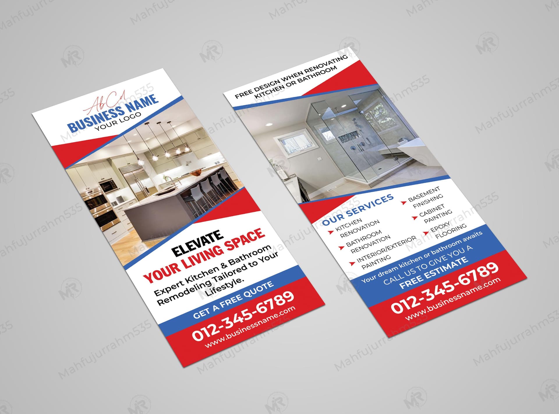 Kitchen and Bathroom Remodeling Rack Card Design Template Kitchen and Bathroom Remodeling Rack Card Design Template.jpg